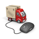 Image of delivery truck with computer mouse